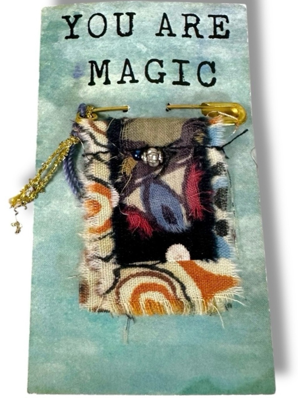 Free People Bohemian Artisanal You Are Magic Charm Pin Brooch NWT Multicolor
